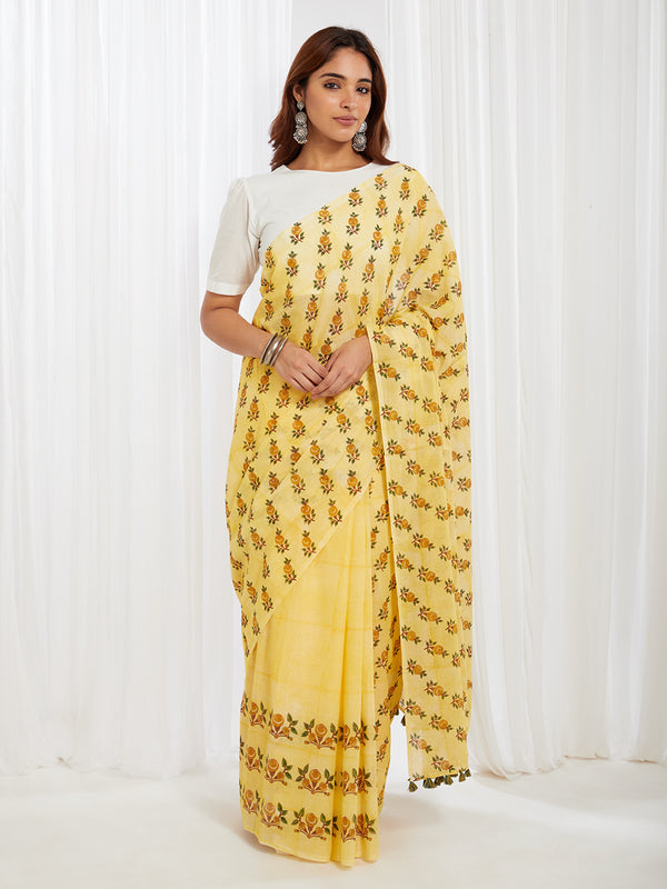 Sadabahar Gulaab Buttah Saree