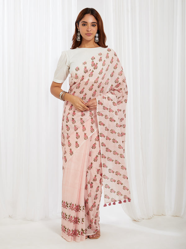 Sadabahar Gulaab Buttah Saree