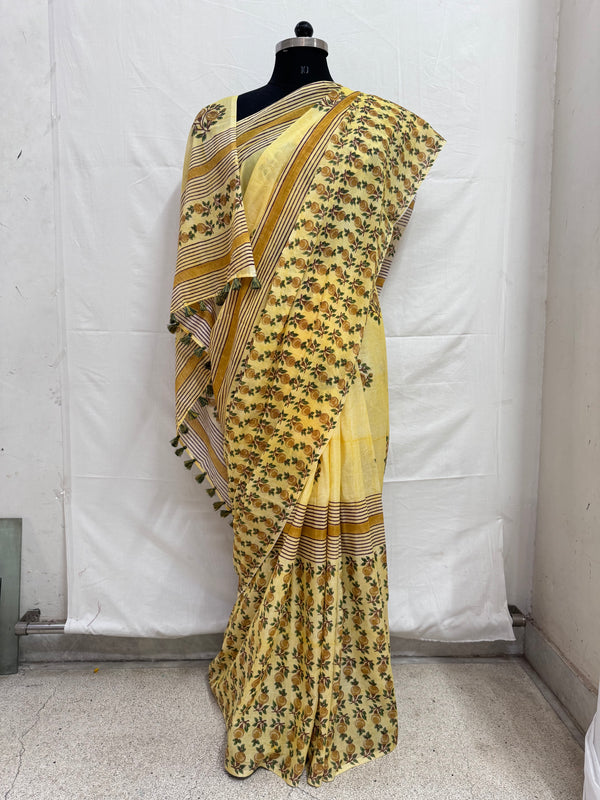 Temple Border Gulaab Buttah Saree